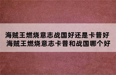 海贼王燃烧意志战国好还是卡普好 海贼王燃烧意志卡普和战国哪个好